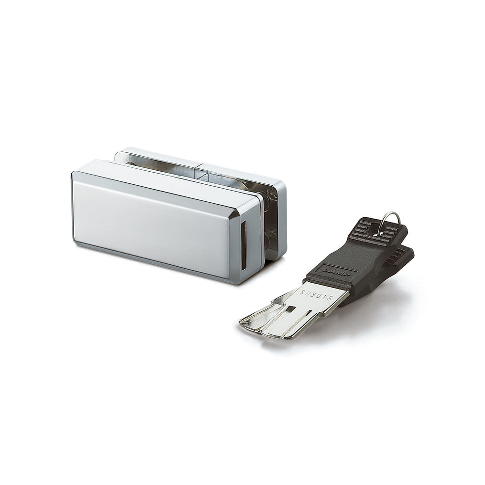 Lock for double-leaf glass swing door, keyed alike XL-GC01-CR-D, by Sugatsune / LAMP (Japan)