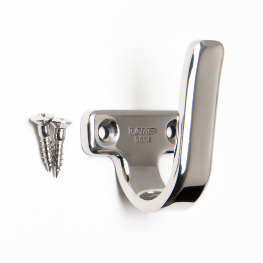 High-quality universal hook made of SUS304 stainless steel, 45 mm (1.8"), 5H-45M. Towel hook made of V2A for bathrooms, swimming pools, shipbuilding, RVs, outdoors, humid environments, and much more, from Sugatsune / LAMP® (Japan)