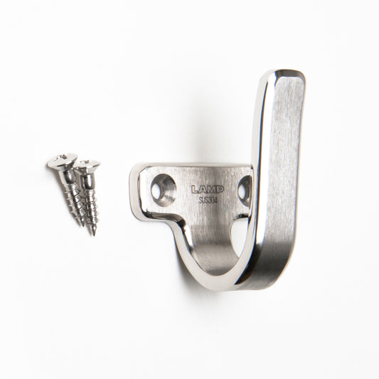 High-quality universal hook made of SUS304 stainless steel, 45 mm (1.8"), 5H-45TT. Towel hook made of V2A for bathrooms, swimming pools, shipbuilding, RVs, outdoors, humid environments, and much more, from Sugatsune / LAMP® (Japan)