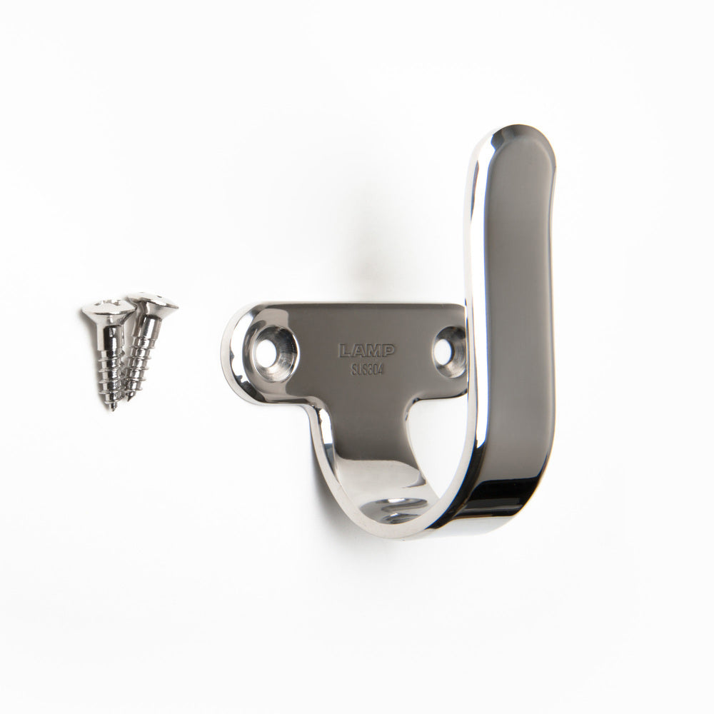 High-quality universal hook made of SUS304 stainless steel, 65 mm (2.6"), 4H-65M. Towel hook made of V2A for bathrooms, swimming pools, shipbuilding, RVs, outdoors, humid environments, and much more, from Sugatsune / LAMP® (Japan)
