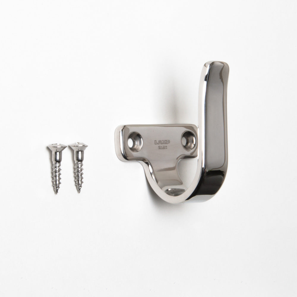 Hochwertiger Universalhaken aus Edelstahl SUS304, Oberfläche: glänzend poliert, 60 mm (2,4″), 5H-60M. Handtuchhaken aus V2A für Badezimmer, Schwimmbad, Schiffbau, Wohnmobil, Außenbereich, feuchte Umgebung und viel mehr, von Sugatsune / LAMP® (Japan)