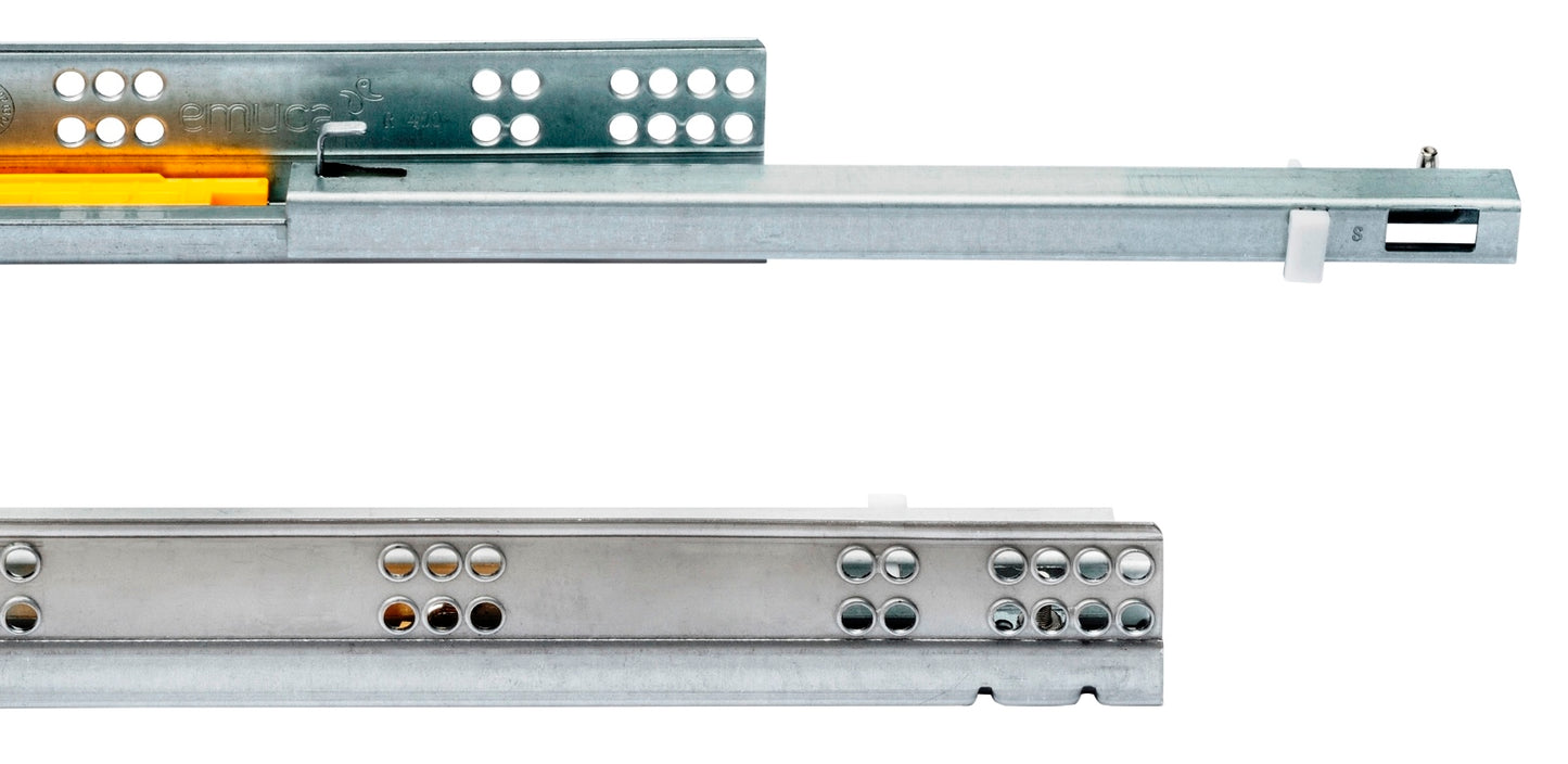 Glissières sous plancher, capacité de charge : 25 kg (56 lb), 500 mm (19-11/16″), modèle : extension partielle avec ouverture par poussée, 3123505 pour tiroir en bois, étagère en bois