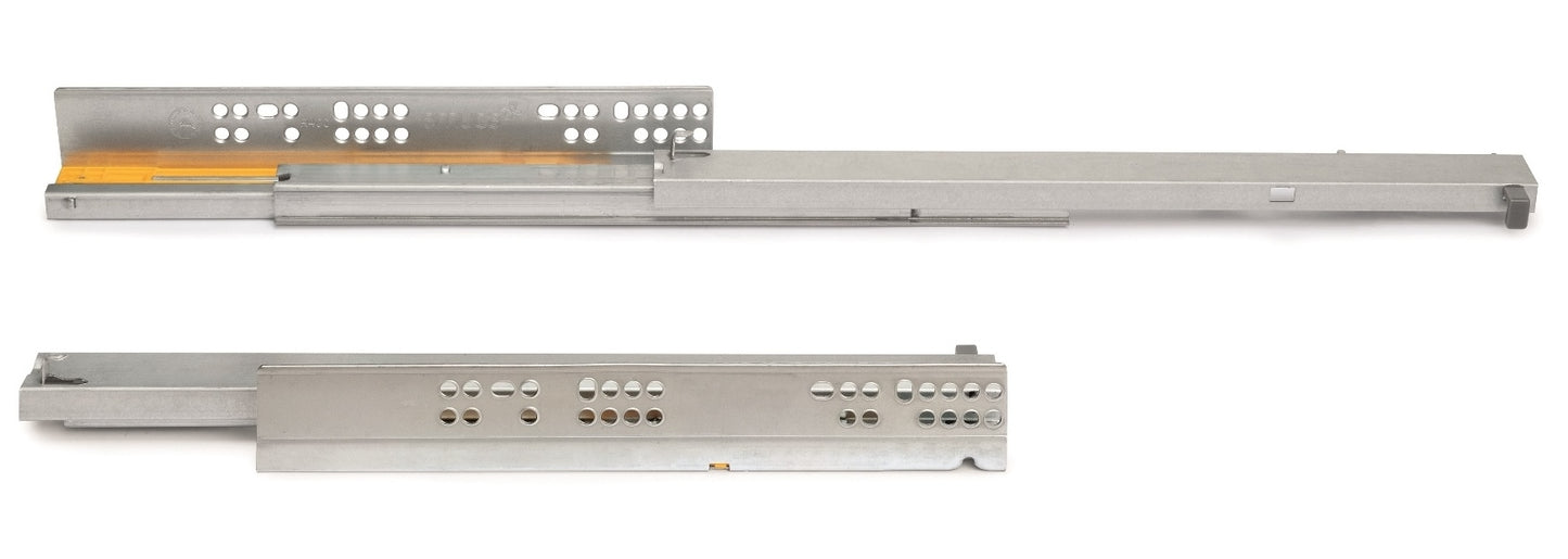 Underfloor guides, load capacity: 30 kg (67 lbs), 450 mm (17-23/32″), full extension with soft-close, 3124405 for wooden drawer, wooden drawer, wooden shelf