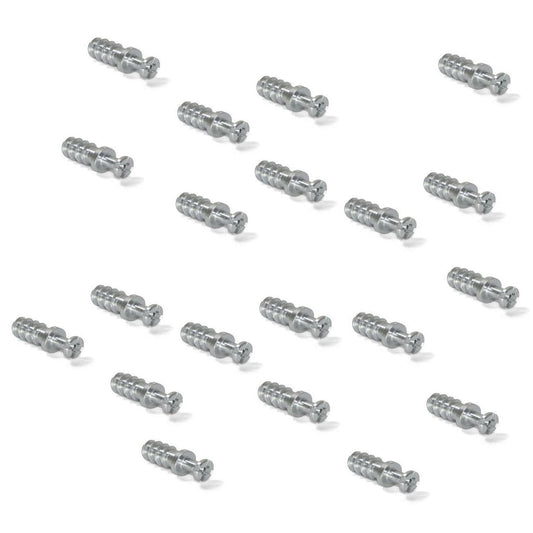 20 Stück robuster Verbindungsbolzen für Bohrung ⌀3,5 mm, aus Stahl, 10 mm (25/64″), 8057205 für Möbelverbindung