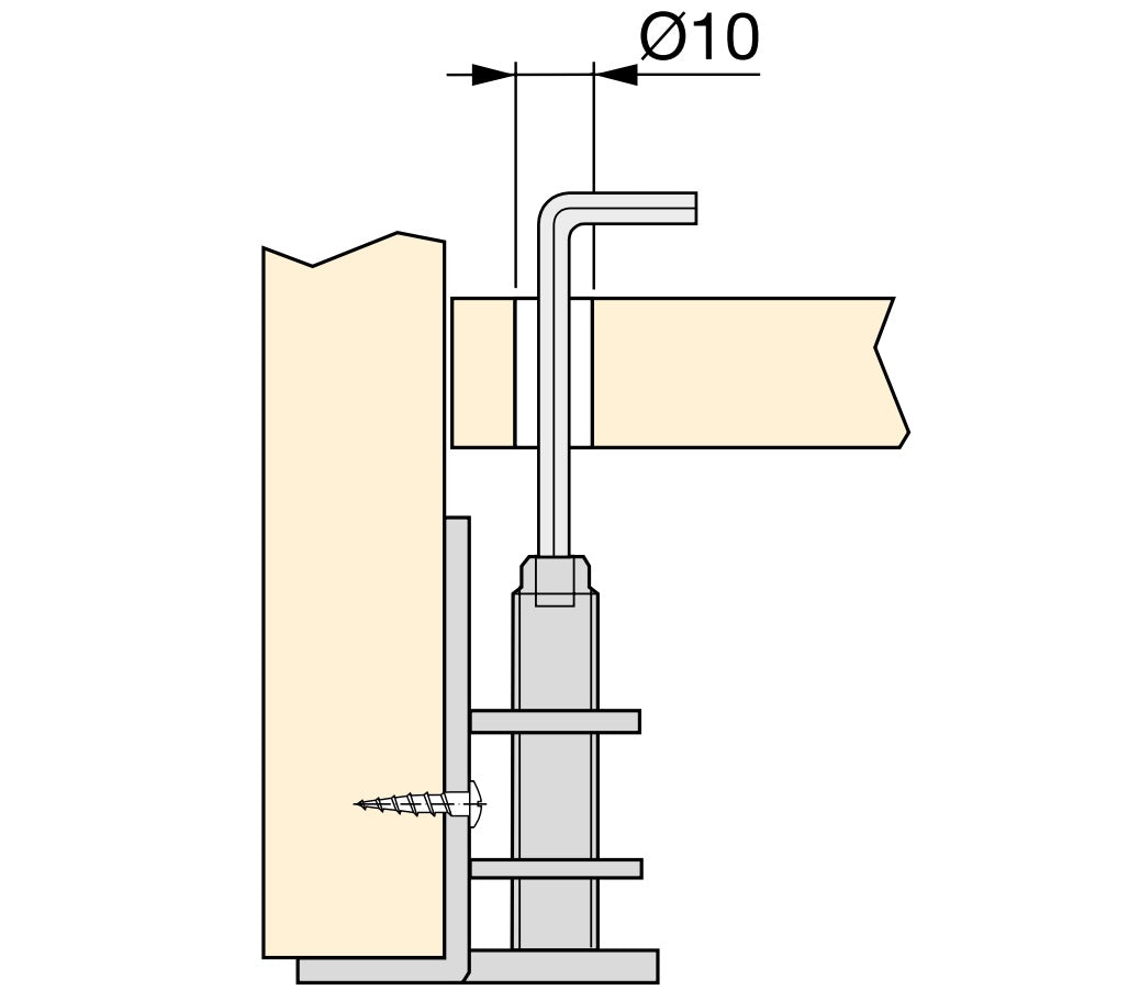2 sturdy adjustable feet with mounting bracket, made of steel, load capacity: 120 kg (265 lbs), 3016805 for cabinets, kitchen furniture, industrial furniture