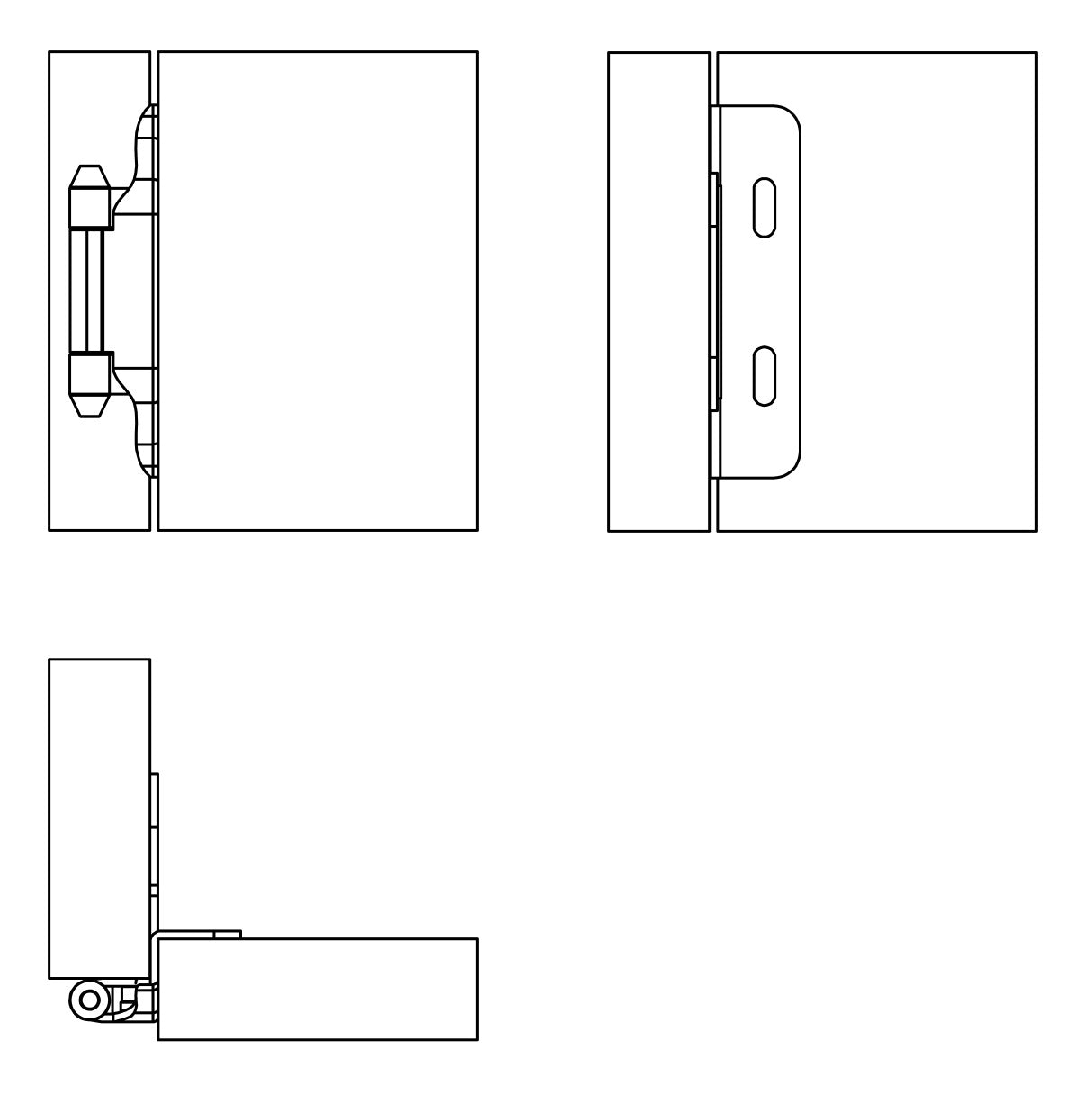Set consisting of two SISO / UMAXO® vintage furniture hinges for wooden doors with visible hinge joints. Antique-style furniture hinges with self-closing mechanism, 6 mm overlay, and 2D adjustment.