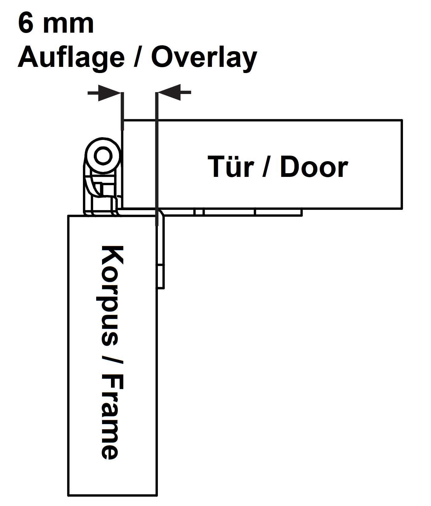 Set consisting of two SISO / UMAXO® vintage furniture hinges for wooden doors with visible hinge joints. Antique-style furniture hinges with self-closing mechanism, 6 mm overlay, and 2D adjustment.