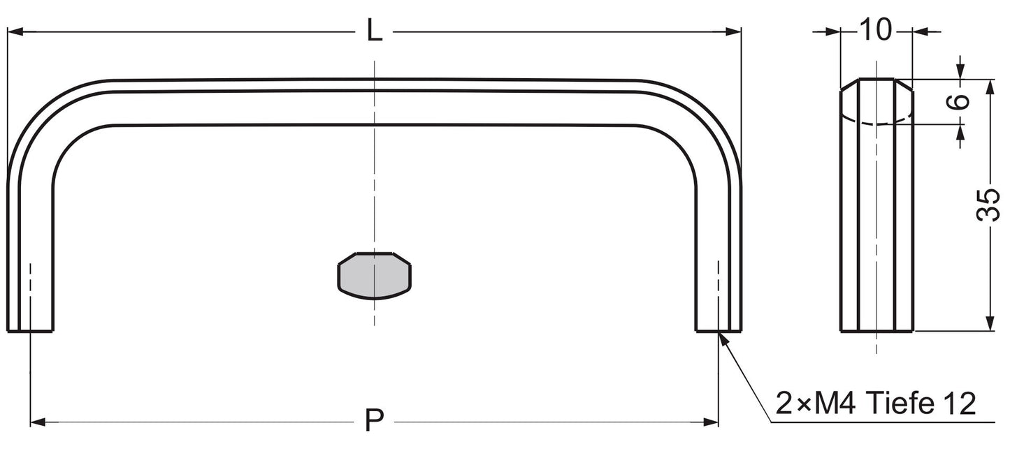 ZweiL® stainless steel furniture handle, 262 mm, ZL-2001-256. Furniture handle made of the finest V4A (SUS316) stainless steel for exclusive interior design and high-quality furnishings by Sugatsune / LAMP® (Japan).
