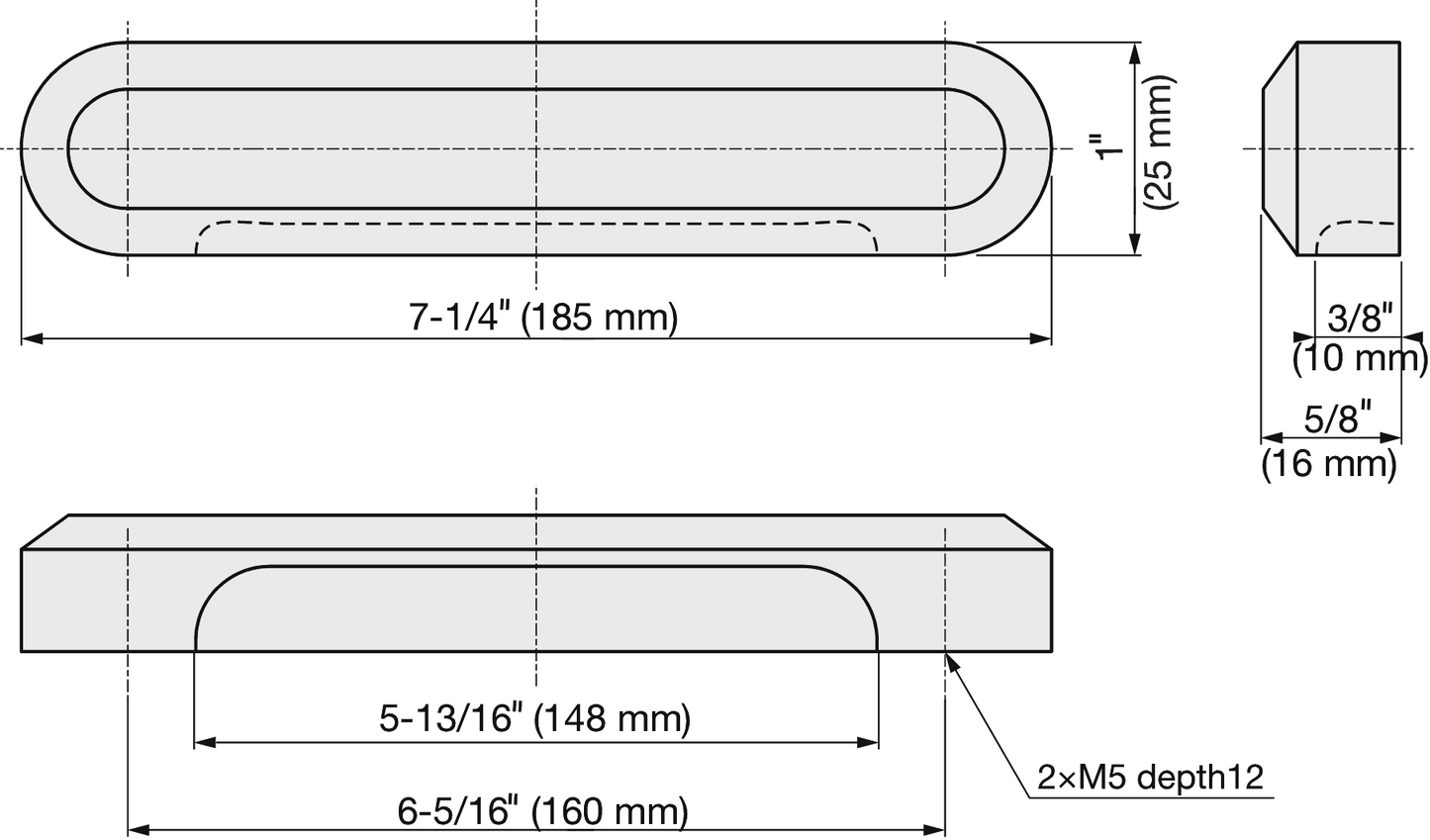 ZweiL® Edelstahl-Möbelknopf, 185 mm (7,3″) ZL-2503-160. Möbelgriffknopf aus feinstem Edelstahl V4A (SUS316) für exklusive Raumgestaltung und hochwertige Einrichtungen von Sugatsune / LAMP® (Japan)