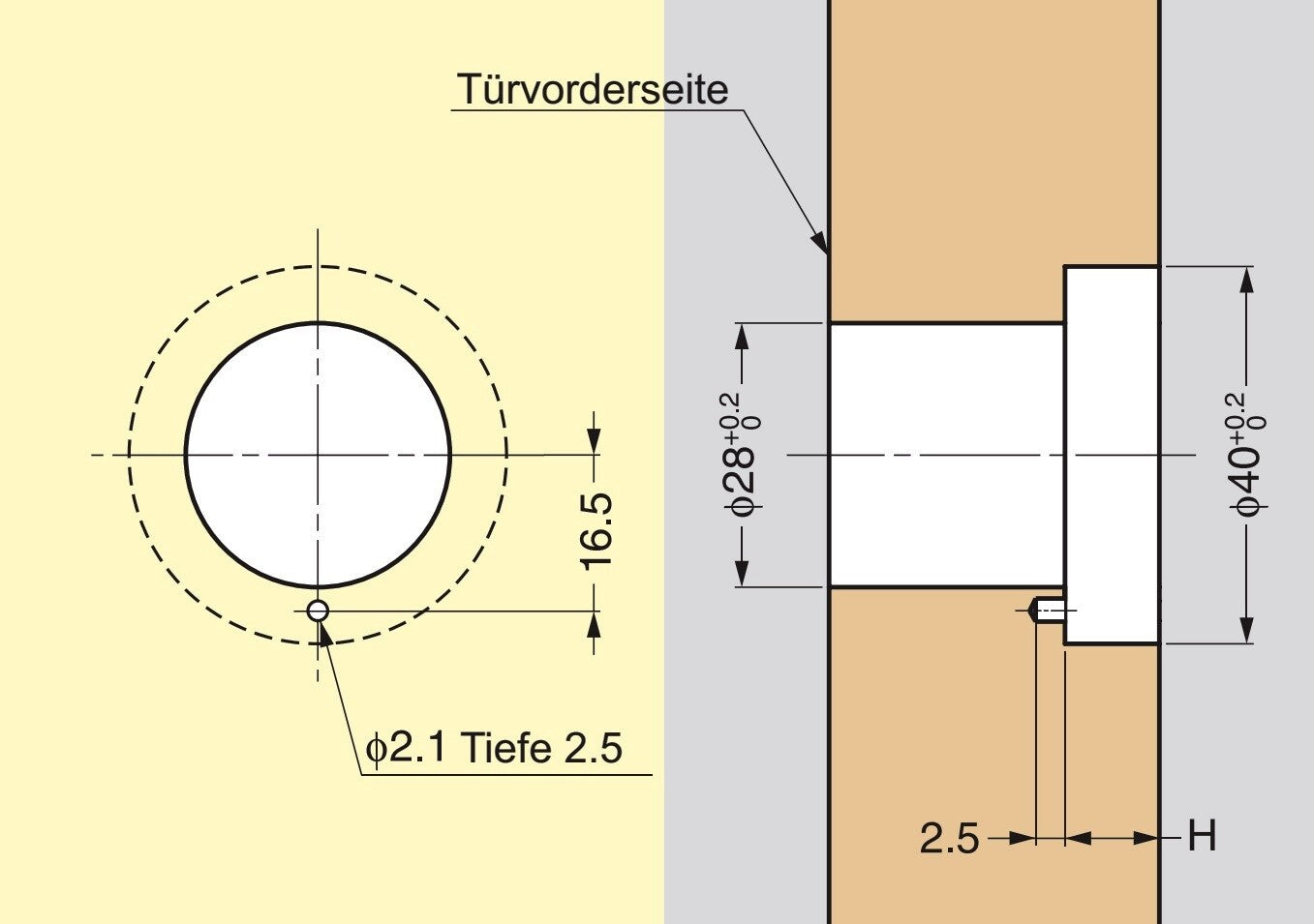 ZweiL® stainless steel furniture knob, recessed, 32 mm (1.3") ZL-1908. High-quality, solid and elegant push-button made of the finest V4A (SUS316) stainless steel for exclusive interior design and high-quality furnishings by Sugatsune / LAMP® (Japan).